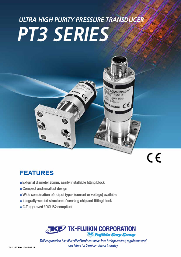 PT3 Series - Ultra High Purity Pressure Transducer